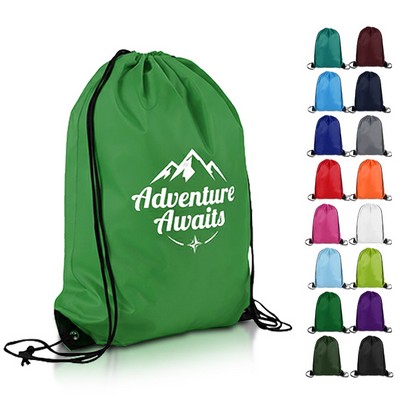 14" x 18" Polyester Drawstring Backpack with Reinforced Corners